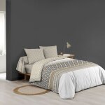 Parure de lit 6 pi�ces sybille 240 x 220 cm 100% coton ? beige ? douceur dint�rieur