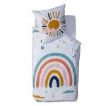 Parure de lit 2 pices arc - en - ciel 140x200cm multicolore