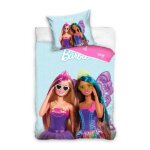 Parure de lit - barbie - housse de couette 140x200cm - 100% coton - rversible - oeko - tex