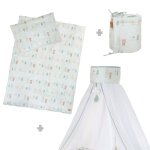 Parure de lit bb 4 pices roba - woodland buddies - 100% coton - housse + taie + ciel + tour de lit ...