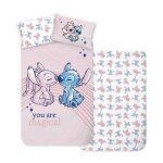 Parure lit bb housse de couette rversible disney lilo et stitch 100x135cm fille & 100% coton