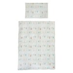 Parure de lit bb roba - woodland buddies - 100% coton - housse 100x135 + taie 40x60 - vert pastel - ...