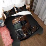 Parures de lit camion lourd rouge 140x200cm avec 2 taie doreillerhousse de couette avec 2 taies doreillers ...
