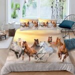 Parure de lit cheval 200x200cm 3d galop cheval housse de couette avec fermeture éclair enfant avec 2 ... Parure de lit cheval 200x200cm 3d galop cheval housse de couette avec fermeture éclair enfant avec 2 ...