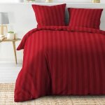Parure de lit - promo linge - microfibre - 240 x 220 cm - rouge