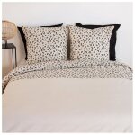 Parure de lit - ct dco - 220x240 cm - housse de couette rversible - 100% coton - beige lopard