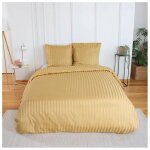 Parure de lit - cote deco - housse de couette 220x240 cm - 2 taies 63x63 cm - jaune - satin�