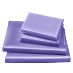 Parure de lit double en satin de soie violet - luxueuse avec drap - housse et taies