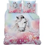 Parure de lit enfant fille housse de couette 140x200cm microfibre animaux cheval 3d housse de couette ... Parure de lit enfant fille housse de couette 140x200cm microfibre animaux cheval 3d housse de couette ...
