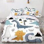 Parure de lit pour enfants - motif dinosaure mignon - motif dinosaure color� - pour gar�ons et filles ...