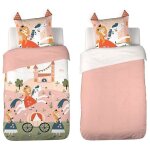 Parure de lit enfant princesse ? housse de couette 140x200 cm + 1 taie d?oreiller 63x63 cm finition matelassée ... Parure de lit enfant princesse ? housse de couette 140x200 cm + 1 taie d?oreiller 63x63 cm finition matelassée ...