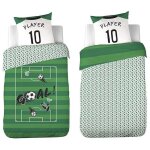Parure de lit foot - housse de couette 140x200 cm + 1 taie d?oreiller ? motif terrain ballon et ?goal? ... Parure de lit foot - housse de couette 140x200 cm + 1 taie d?oreiller ? motif terrain ballon et ?goal? ...