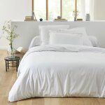 Parure de lit - haute qualit� - 5 pi�ces - 100% coton - 160x200 cm - blanc