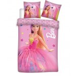 Parure lit housse de couette 100x135cm barbie 100% coton pour enfant fille