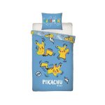 Parure de lit - pokemon - pikachu - housse de couette 140x200cm - rversible - sous licence officielle ...