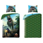Parure de lit - jurassic world - housse de couette rversible - 140x200cm - dinosaures - multicolore