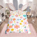 Parure de lit avec housse de couette � motif floral mignon pour enfants filles adolescents tout - petits ...