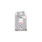 Parure lit housse de couette r�versible giraffe 100% coton pour b�b� 90 x 120 cm