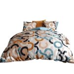 Parure de lit - igor - housse de couette 240x260 cm - 2 taies doreiller - design gomtrique moderne