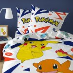 Parure de lit imprimée - pokémon - pika - motif réversible avec pikachu et salamèche - 100% coton Parure de lit imprimée - pokémon - pika - motif réversible avec pikachu et salamèche - 100% coton