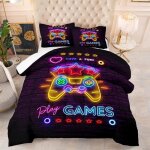 Parure de lit de jeu pour garons housse de couette pour enfants et adolescents motif manette de jeu ...