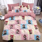 Parure de lit labubu motif 1 x housse de couette 220x240 cm 1 personnes et 2 x taies doreiller 65x65 ...