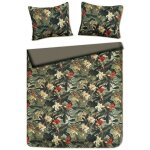 Parure de lit manuca vert fonc� microfibre 160x200