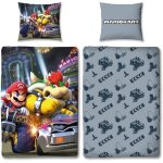 Parure de lit - mario bros - mario vs bowser - microfibre - 1 housse de couette 140 x 200 cm + 1 taie ...