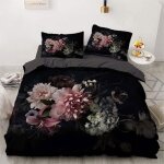 Parure de lit - mouton maison deco - fleurie 3d imprim fleurs - noir gris rose blanc vert - microfibre ... Parure de lit - mouton maison deco - fleurie 3d imprim fleurs - noir gris rose blanc vert - microfibre ...