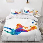 Parure de lit - mouton maison deco - gardien de but de football des sports - jaune rouge violet bleu ...