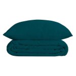 Parure de lit 3 pices percale 240x220cm bleu egen