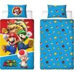Parure de lit r�versible - mario bros - mario et ses amis iv - microfibre - 1 housse de couette 140 x ...