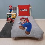 Parure de lit r�versible - mario bros - mario et luigi - microfibre - 1 housse de couette 140 x 200 cm ...