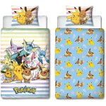 Parure de lit r�versible - pokemon - pikachu et evoli - microfibre - 1 housse de couette 140 x 200 cm ...