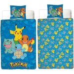 Parure de lit r�versible - pokemon - pikachu et starter 1g ii - microfibre - 1 housse de couette 140 ...