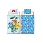 Parure de lit r�versible - pokemon - pikachu et starter 1g iii - microfibre - 1 housse de couette 140 ...