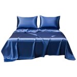 Parure de lit - soyeuse - satin - 4 pi�ces - couleurs vari�es - 137x190 cm