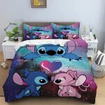 Parure de lit stitch housse de couette 140x200cm avec taie doreillerhousse de couette 1 personnes microfibre ...