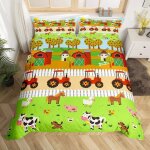 Parure de lit sur le thme de la nature pour filles et garons housse de couette  imprim de tracteur ...