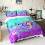 Parures de lit thème mignon de sirène housse de couette 220x240 avec 2 taies doreiller parure de lit ... Parures de lit thème mignon de sirène housse de couette 220x240 avec 2 taies doreiller parure de lit ...