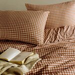 Parure de lit vichy 140x200 marron - marron noisette - terre de nuit