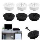 Passe cable bureau 6 pices passe fil bureau 60 mm cache cable tv mural passe cable mural rond cache fil ...