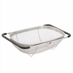 Passoire acier inoxydable panier �vier cuisine poign�e caoutchouc maille fine extensible pour p�tes l�gumes. ...