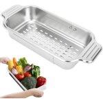 Passoire cuisine - kcvv - extensible - acier inoxydable 304 - longueur 335 � 445 cm - grande capacit� ...