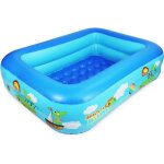 Pataugeoire rectangulaire - 110cm - piscine gonflable pour enfants - 2 anneaux - piscine pour enfants ...
