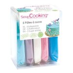 P�tes � sucre - scrap cooking - sir�ne - 5 x 80 g - multicolore - id�al pour g�teaux