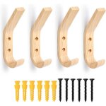Patre - naturelle - lot de 4 - bois massif - design contemporain - charge max 10kg