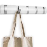 Pat�re murale de 5 crochets r�tractables aluminium crochet mural pliable en m�tal porte manteau mural ...