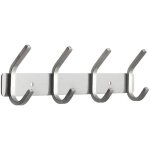 Pat�re murale en acier inoxydable 4 crochets pour serviettes chambres salles de bains cuisines