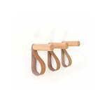 Patre murale en cuir crochets muraux en bois porte - manteau mural pour accrocher sac serviettes et ...